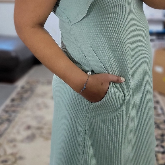 REJOICE MINT GREEN RIBBED DRESS - Picture 4 of 6